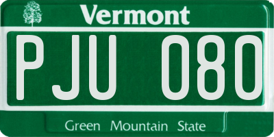 VT license plate PJU080