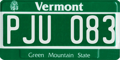 VT license plate PJU083