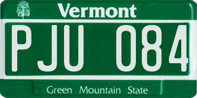 VT license plate PJU084