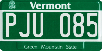 VT license plate PJU085