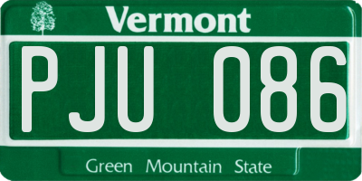 VT license plate PJU086
