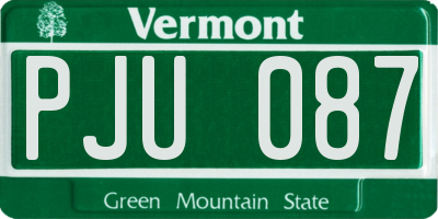 VT license plate PJU087