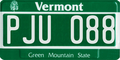 VT license plate PJU088