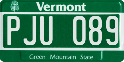 VT license plate PJU089