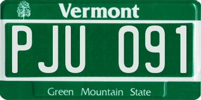 VT license plate PJU091