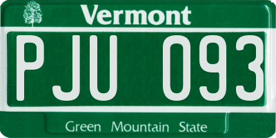 VT license plate PJU093