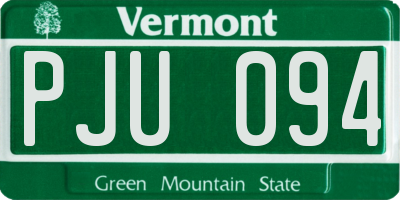 VT license plate PJU094