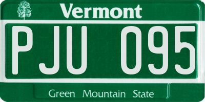 VT license plate PJU095