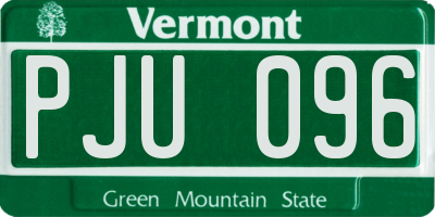 VT license plate PJU096