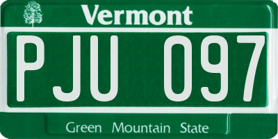 VT license plate PJU097