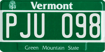 VT license plate PJU098
