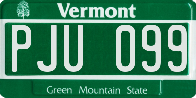VT license plate PJU099
