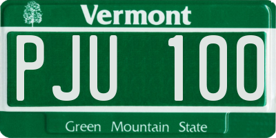 VT license plate PJU100