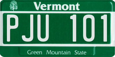 VT license plate PJU101