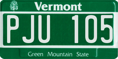 VT license plate PJU105
