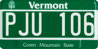 VT license plate PJU106
