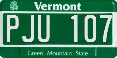 VT license plate PJU107