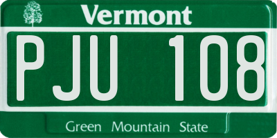 VT license plate PJU108