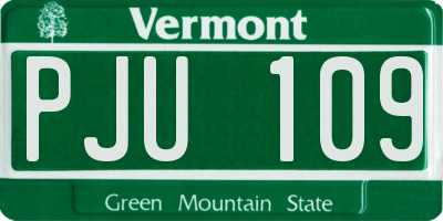 VT license plate PJU109