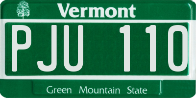 VT license plate PJU110