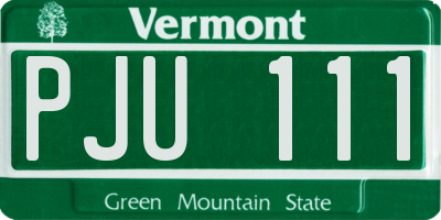 VT license plate PJU111