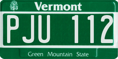 VT license plate PJU112