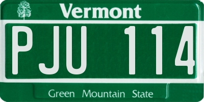 VT license plate PJU114