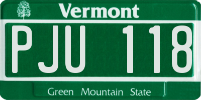 VT license plate PJU118