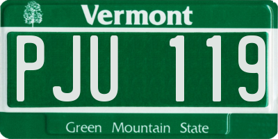 VT license plate PJU119