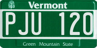 VT license plate PJU120