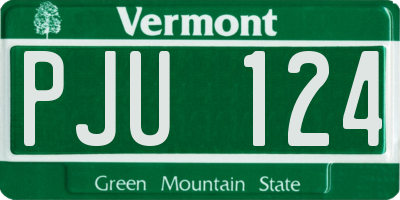 VT license plate PJU124