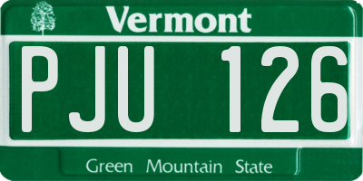 VT license plate PJU126