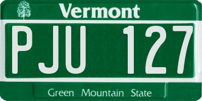 VT license plate PJU127
