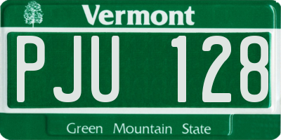 VT license plate PJU128