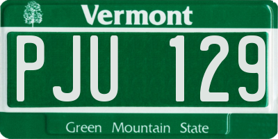VT license plate PJU129