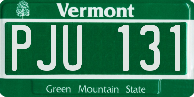 VT license plate PJU131
