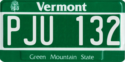 VT license plate PJU132