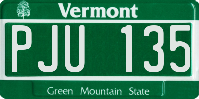 VT license plate PJU135