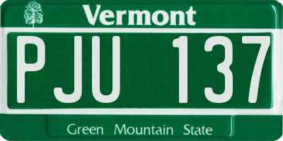 VT license plate PJU137
