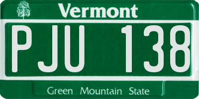 VT license plate PJU138