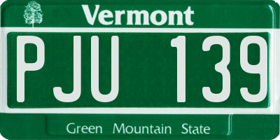 VT license plate PJU139