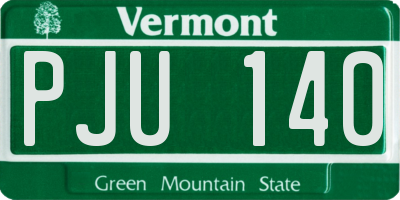 VT license plate PJU140