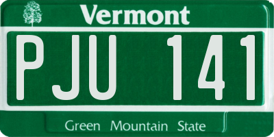 VT license plate PJU141