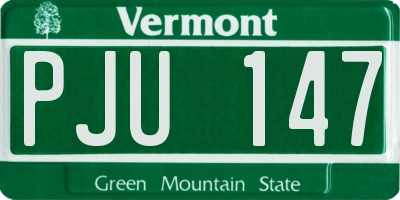VT license plate PJU147