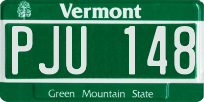 VT license plate PJU148
