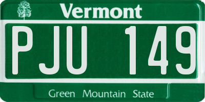 VT license plate PJU149