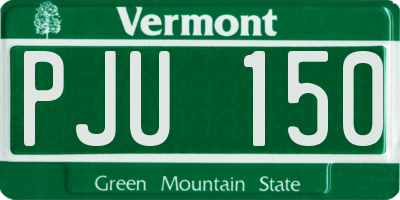 VT license plate PJU150