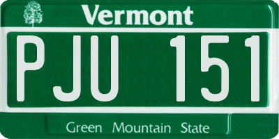 VT license plate PJU151