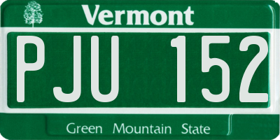 VT license plate PJU152