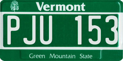 VT license plate PJU153